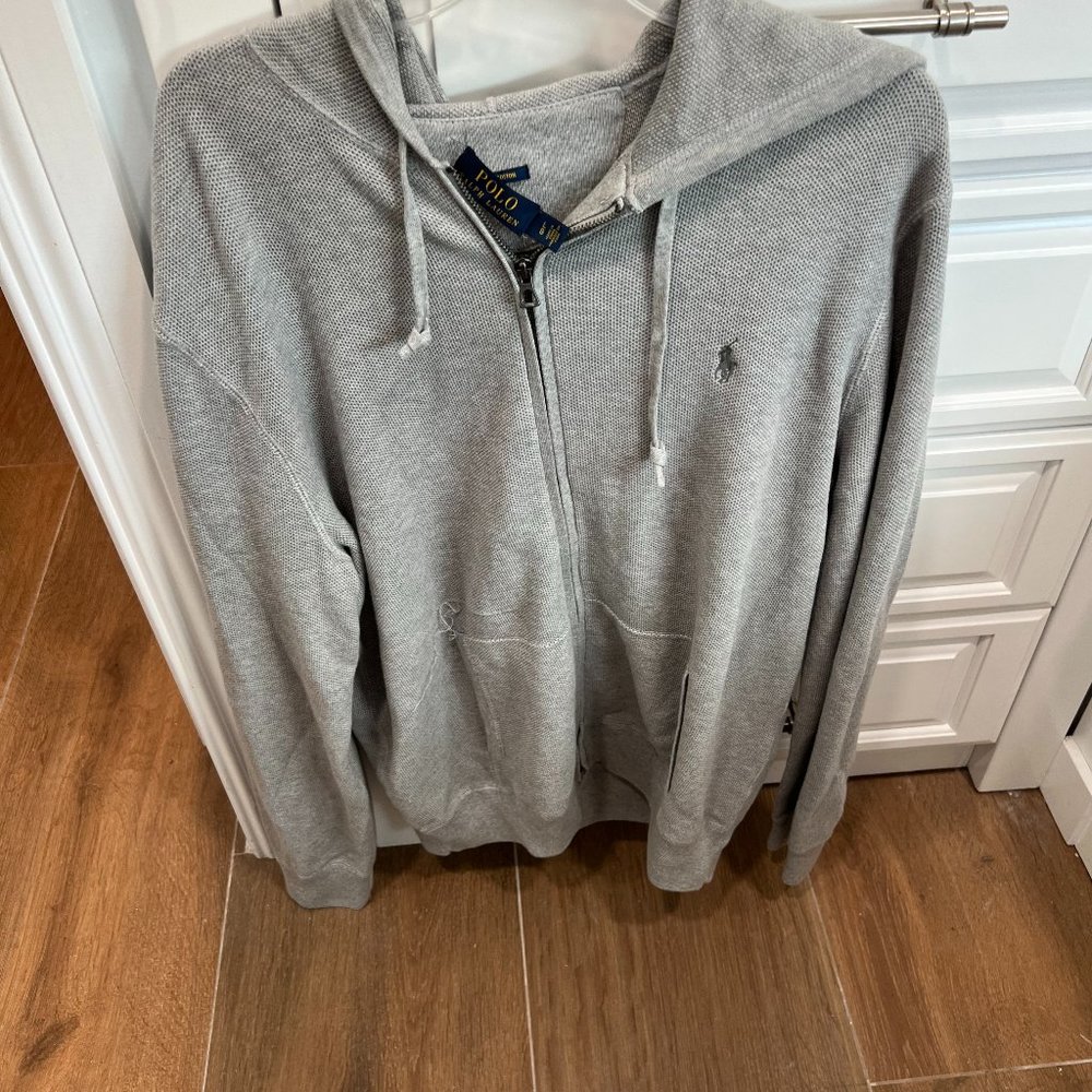 Mens zip front Polo Hoodie